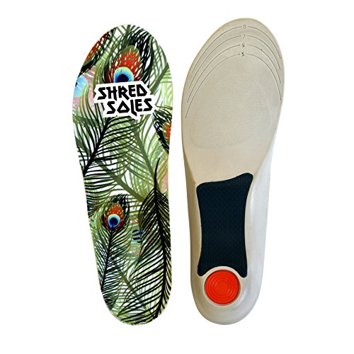 Shred Soles Full Length Skate Lite Impact Absorbing Comfortable Insoles (Men 9.5-13) Peacock