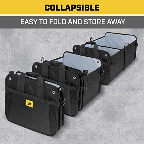Cat® Flextrunk Car Trunk Organizer Storage - Collapsible Dual-Compartment Automotive Adjustable Pockets Expandable Sturdy Multipurpose Folding Cargo Store For Auto Backseat, Black (Cato-201) #TOP4