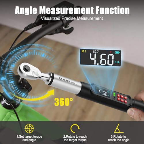 Image of VANPO 3 /8 Digital Angle Torque Wrench 2.2-44.2 Ft.lb, ±2% Accuracy