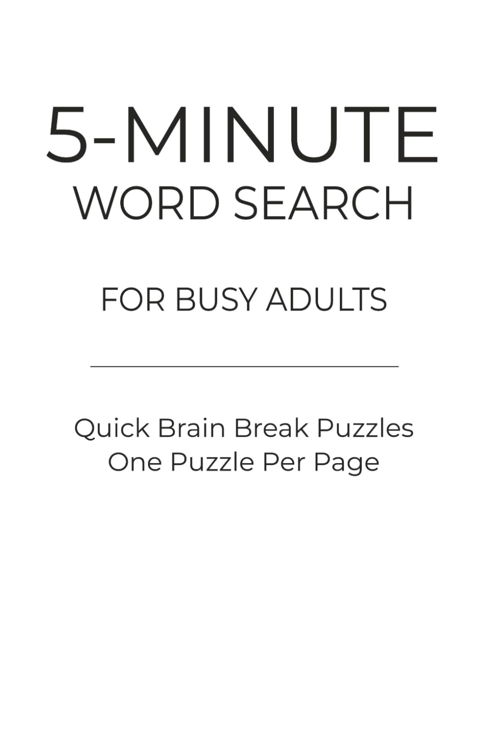 5 Minute word search for busy adults