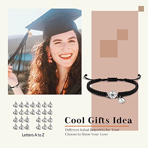 Graduation Gifts for Her 2025, 2025 Graduation Gifts High School College Graduation Gifts for Teen Girls 5th 8th Grade Masters Degree Grads Initial Bracelets for Women Letter A-Z Charm Bracelet Daughter Niece Granddaughter Girlfriend Jewelry