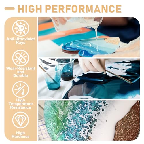 image for Puduo Epoxy Resin Kit 72OZ，Newly Formulated Crystal Clear Epoxy Resi