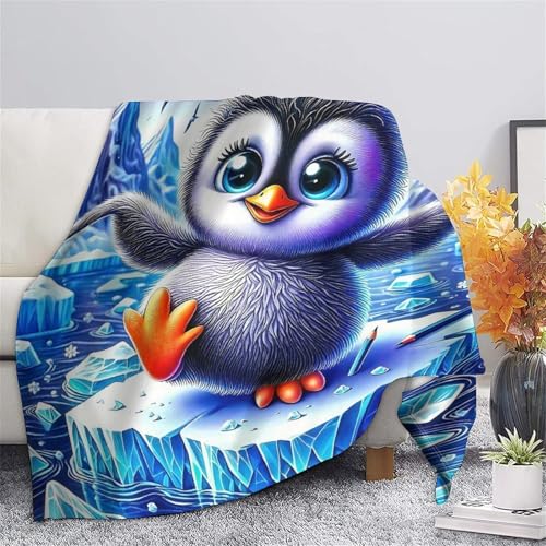 Couverture pingouin microfibre chaude contre les nuits fraîches