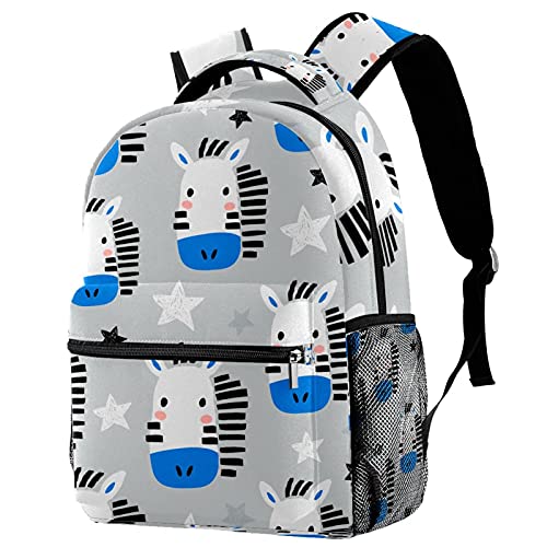 Sac à dos école zèbre dessin animé fille garçon avec porte-gourde latéral confortable