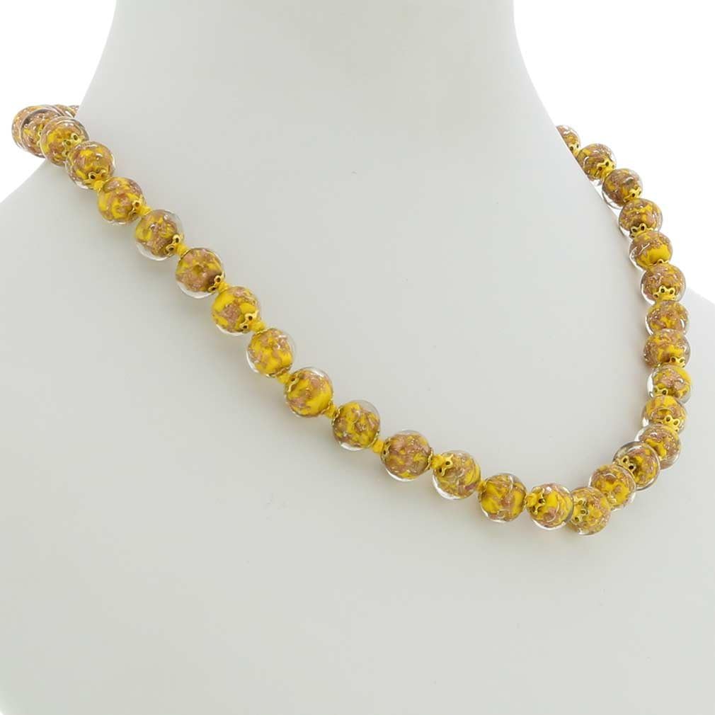 Glass Of Venice Murano Glass Sommerso Necklace - Yellow