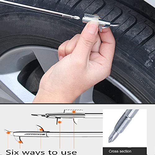 Image of 2 in 1 Car Tire Stone Cleaning Hook, Tire Groove Stones Removing Tool, Tyre Stone Picker for Motor Bike Truck Car, Tire Protector Repair Tool