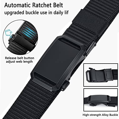 LionVII Men Ratchet Web Belts, 2 Styles of Belt Buckles Bundle3