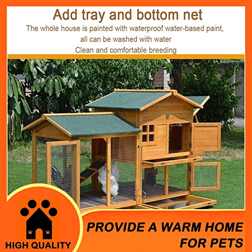 Hühnerställe für den Außenbereich, Holz-Hühnerhaus mit Stelldach, 168 cm, super großer Geflügelkäfig, für Garten, Tür… – Bild 4
