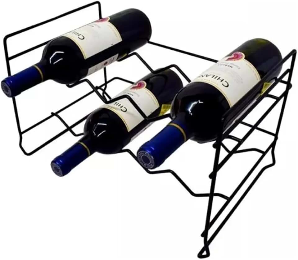 Adega Para 8 Vinho Empilhável Porta Garrafas Suporte Aço