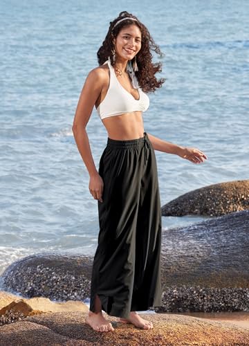 Willit Women's Wide Leg Pants Swim Beach Pants UPF 50+ Lightweight Travel Quick Dry Sun Protective 29" 31"