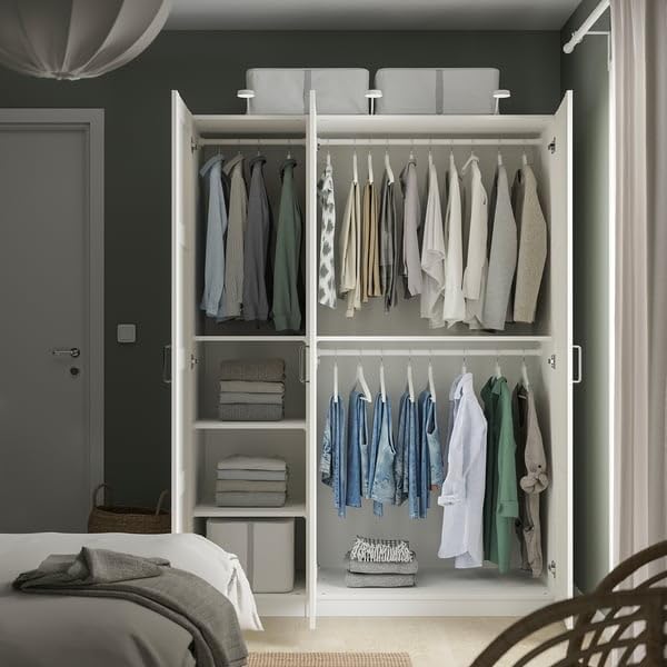 PAX/BERGSBO wardrobe combination, 150x60x201 cm, white/white