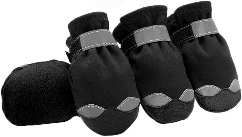 Winter Dog Shoes Warm Pet Dog Boots Waterproof Puppy Dog Rain Snow Booties Socks Reflective for Small Large Dog Footwear Outdoor (Size : 4)