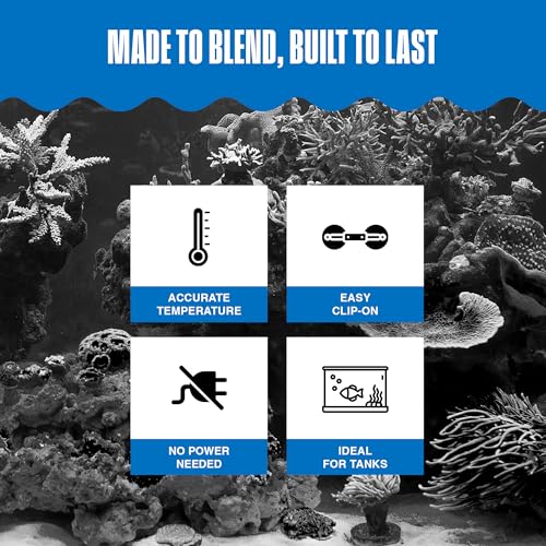 Image of Penn-Plax Therma-Temp Stainless Steel Thermometer - Accurate Aquarium Thermometer - Easy to Read - Dual Scale for Freshwater and Saltwater Tanks - Rust-Resistant Clip-On Design - 4.25 Inches