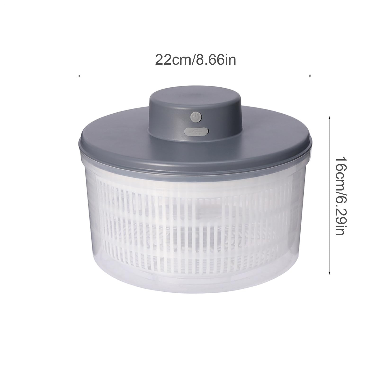 Essiccatore per Verdure – Centrifuga Insalata Elettrica 3 Litri, Miscelatore con Ricarica USB Sicura, Asciugatura Rapida Efficiente | Ideale Insalata, Verdure, Cucina Domestica, Preparazione Veloce