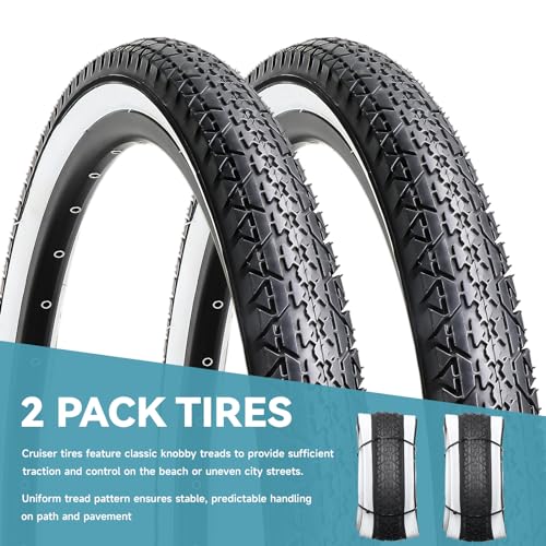 image for Hycline 2-Pack Cruiser Bike Tires: 26x2.125 Inch Folding Replacement P