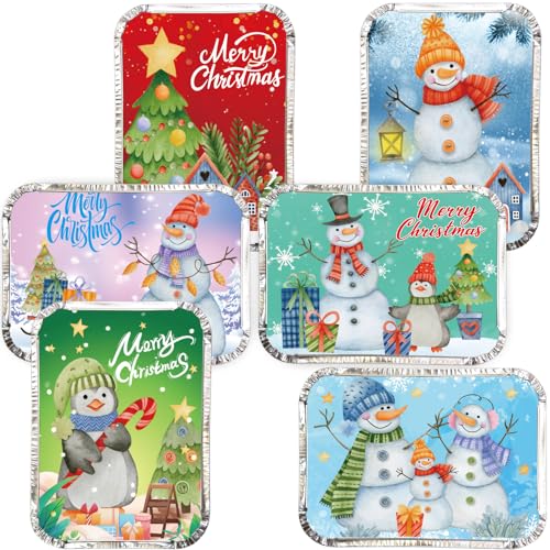 WorldBazaar Christmas Aluminum Food Containers 36PCS Christmas Leftover Storage with