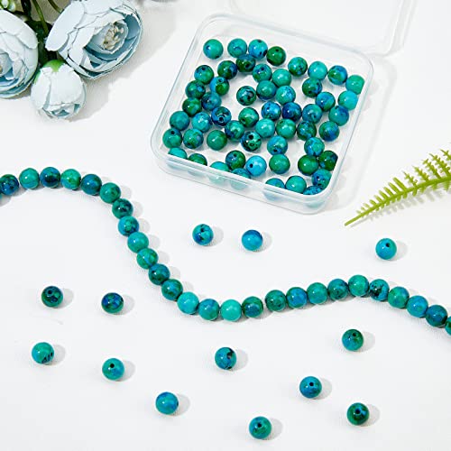 OLYCRAFT About 93~99pcs Natural Chrysocolla Beads 8mm Round Gemstone Beads with Hole Energy Stone Loose Beads for Bracelet Necklace Jewelry Making - Image 4