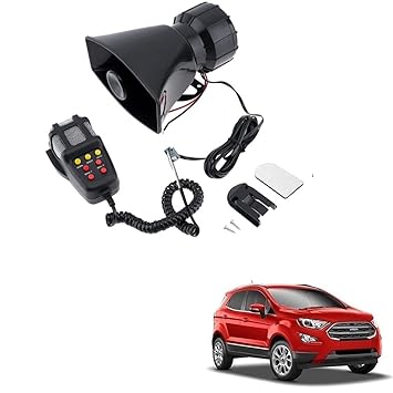 Znee Smart 7 Sound Car Electronic Warning Siren Alarm Loudspeaker with MIC for Ford Ecosport