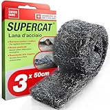 SWISSINNO Lana d’Acciaio Stop Roditori – 3 rotoli 50 cm – rete antitopo in acciaio inox antiruggine – blocca roditori (topi, ratti, martore) e insetti – casa/garage – interno/esterno tagliabile DIY