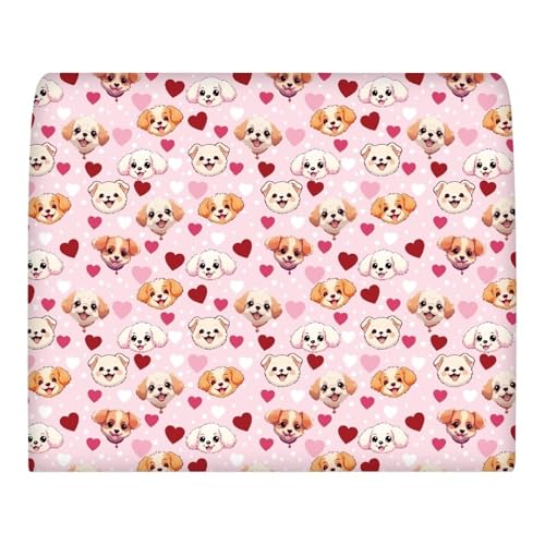 Hechitok Pink Heart Dog Bed Headboard Slipcover, Head Board Cover Protector Stretch Solid Color Dustproof Cover for Bedroom Decor