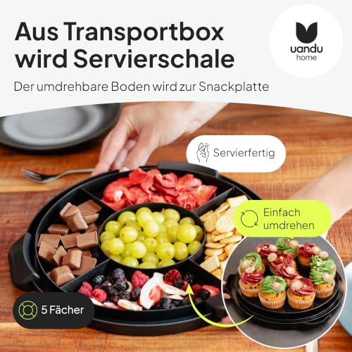 uandu Kuchen Transportbox Rund für Torten, Muffins & Cupcakes – Ansicht 4