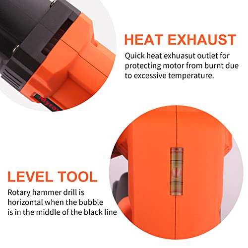 Cordless Rotary Hammer Drill, 21V Brushless 1 Inch Sds Plus Hammer Drill Kit With 2 Batteries, Charger, 1/2" Drill Chuck, 3 Drill Bits, Grease And Case–Suitable For Concrete, Wood, Stone, And Metal #TOP4