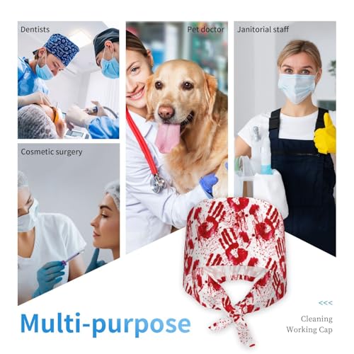 Image of Unisex Adjustable Surgical Sweatband - Elastic Bandage Cap - Scrub Caps for Nurse Working Cap