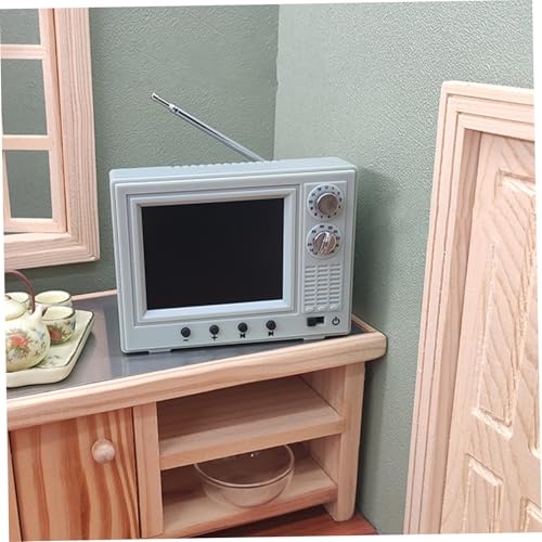 Modèle télévision 1:12 miniature en résine rétro aux finitions premium