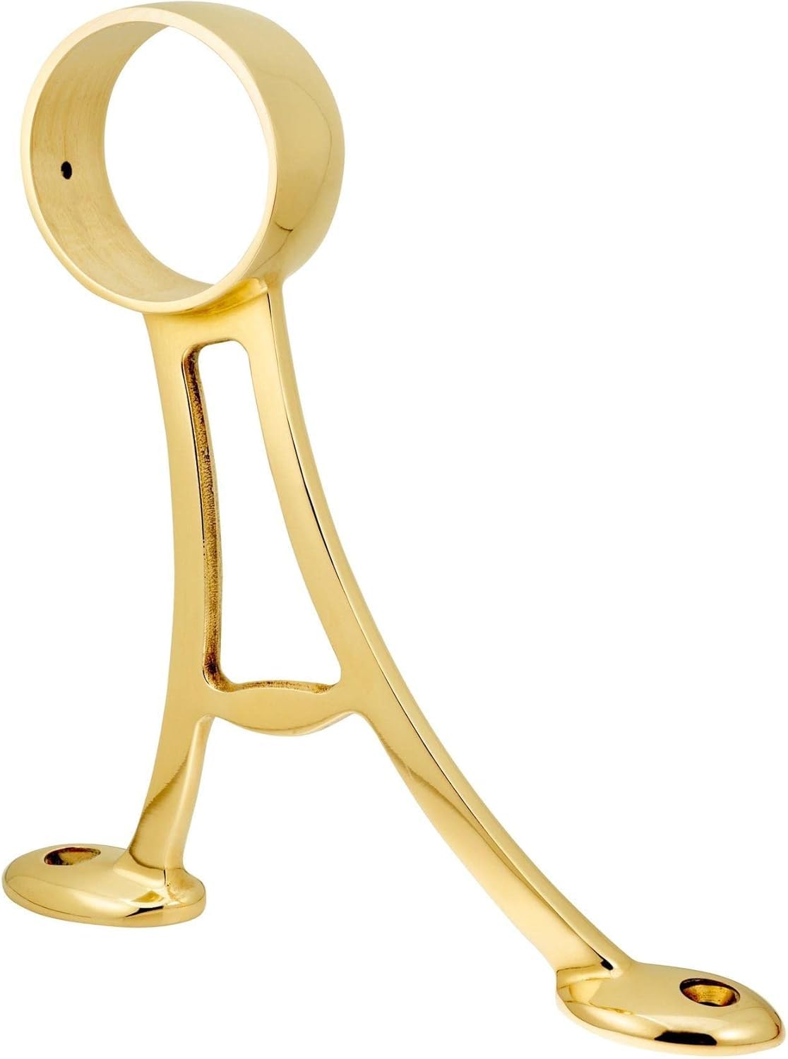 Rail de barre laiton poli 5,1 cm avec quincaillerie de montage sous comptoir