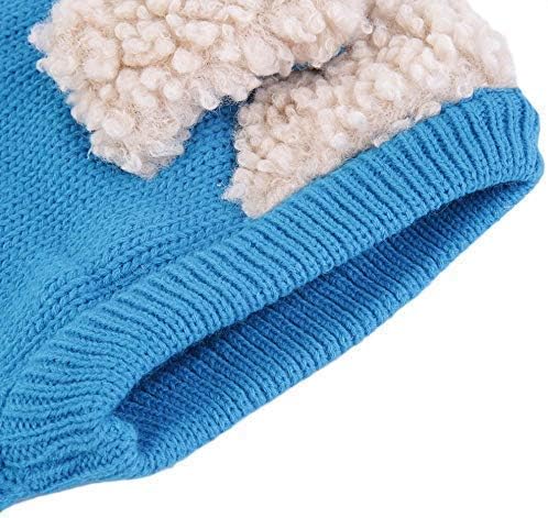 Scarf Woolen Earflap Hood Warm Skull Knit Caps，Crochet Earflap Pilot Hats Beanie Cap for Toddlers Baby Girls and Boys - Image 5