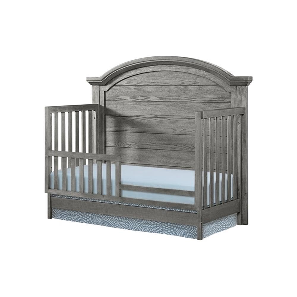 Pemberly Row Traditional Wood Toddler Guard in Brushed Pewter