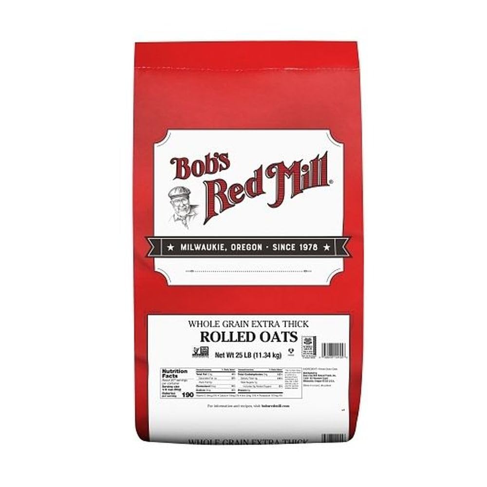 Bob’s Red Mill Extra Thick Rolled Oats 25 Pounds (Pack of 1)