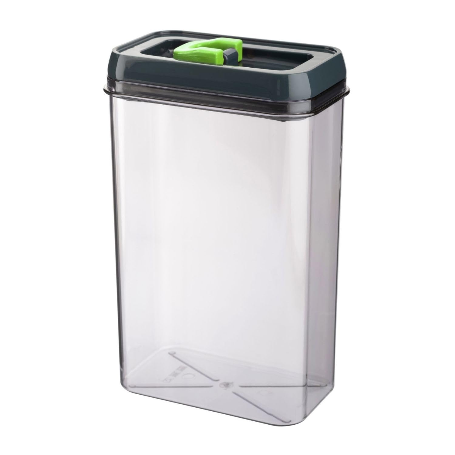Homeshopa.com Green Homeshopa Airtight Food Storage Containers, Kitchen & Pantry Organisation, Clear Plastic Canisters With Durable Click Seal Lid, Ideal For Pasta Cereal, Flour & Sugar (1, 2.3 Litres)