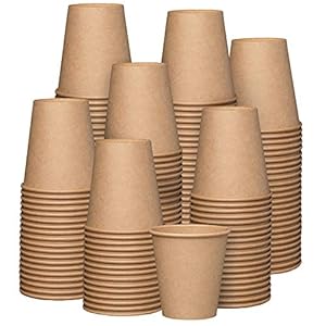 GUSTO [10 oz. – 300 Count Kraft Disposable Paper Cups, Hot Coffee Cups Brown Unbleached – Eco-Friendly Cups (Formerly Comfy Package)