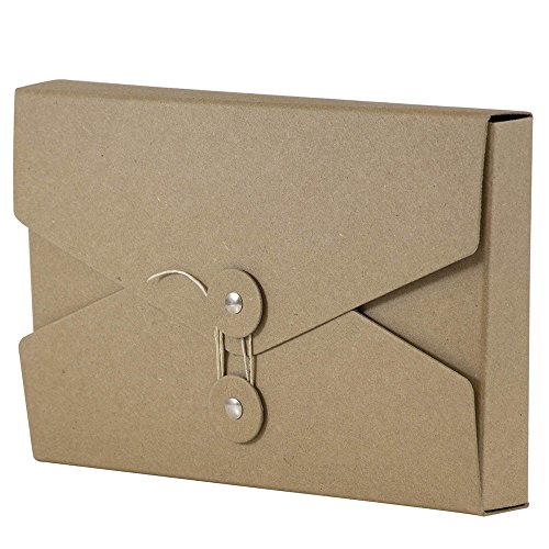 Jam Paper Kraft Portfolio With Button And String Tie Closure - Video Size - 5 1/2 X 8 1/2 X 1 - Natural Recycled - Sold Individually #TOP2