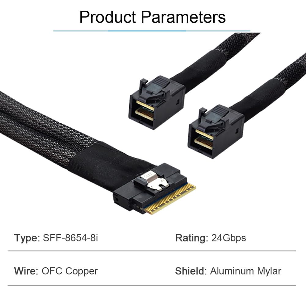 xiwai Cavo PCI-E Ultraport Slimline SAS Slim 4.0 SFF-8654 8i 74pin a doppio SFF-8643 4i Mini SAS HD cavo PCI-Express