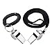EBOOT Sports Coach Whistle with Lanyard and Stainless Steel Coach Whistle with Spiral Bracelet, 2 Pack