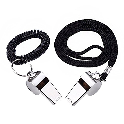 Silbatos deportivos de entrenador EBOOT con pulsera en espiral, pack 2 miniatura 3