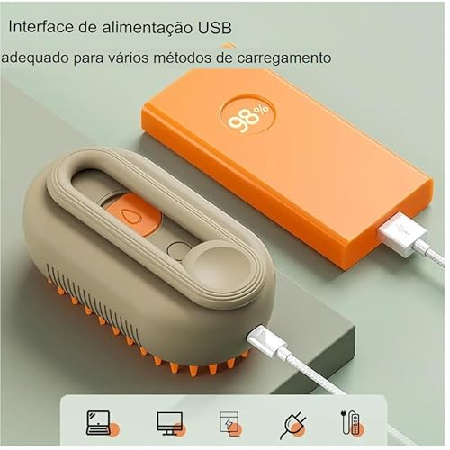 Escova Vapor Pet 3 Em 1 Auto limpante Massagem De Cães E Gatos De Estimação Coisas Para Pets (2,Esco