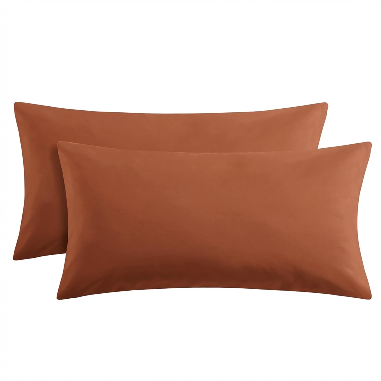 Tifschlaf King Size Pillow Cases 2 Pack - Orange Kingsize Pillowcases Plain, Super Soft Brushed Microfiber Pillow Covers With Envelope Closure, 50 x 90 cm