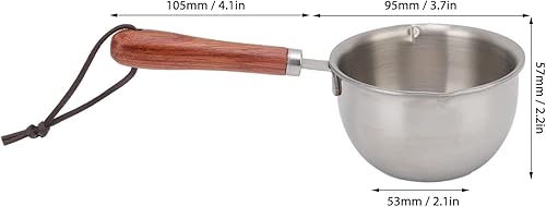 Miniatura 9 de Olla de calentamiento de mantequilla, mini calentador de mantequilla de acero inoxidable con mango resistente al calor para mantequilla derretida,