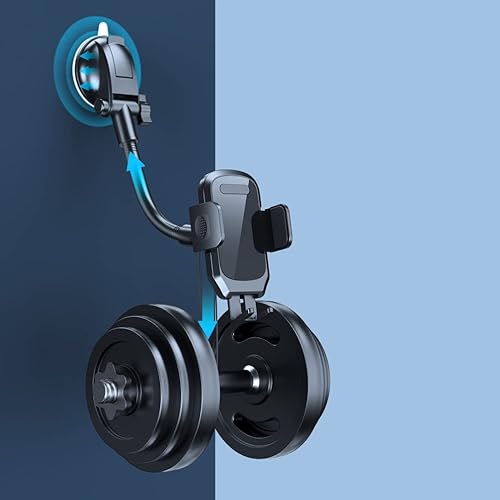 Car Phone Mount, Dashboard Windshield Gooseneck Holder with 380mm Flexible Arm and Strong Suction Cup, for Car Truck Phone Stability Navigation