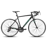 Hiland Bicicleta de carreras 700c de aluminio, 21 velocidades, 57 cm, color negro