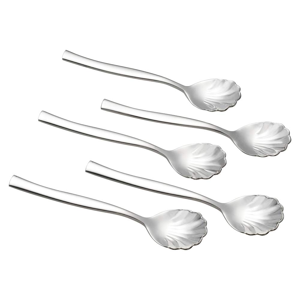 Vintage Shell Sugar Spoons - 12 Stainless Steel -8