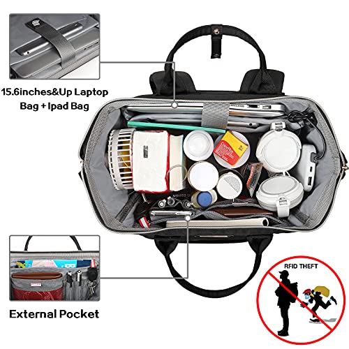 Jcdobest Lunch Bag Backpack, Insulated Cooler Backpack Lunch Box Laptop Backpack With Usb Port For Women Men Fits 15.6 Inch Laptop Blue #TOP5