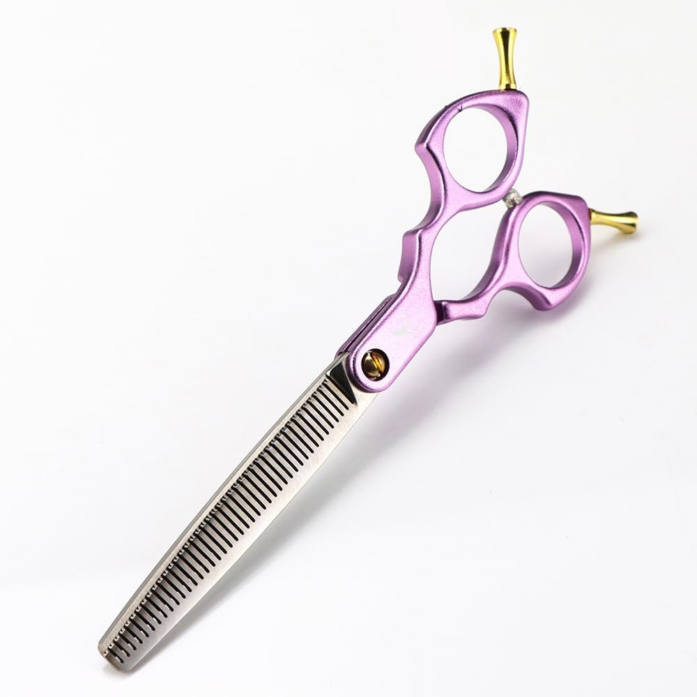 Aviation Aluminum Pet Thinning Shears - 6.5 Inch Professional Dog Grooming Scissors with 440C Stainless Steel Teeth and Lightweight Handle for Blending and Detailed Styling,Blue