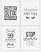 Confetti Fox Make Up Lover Gift Wall Art Decor - 8x10 Unframed - Set of 4 Metallic Pearl Prints - Funny Quotes Sayings Rap Hip-Hop Themed Bathroom Bedroom Dorm Decoration