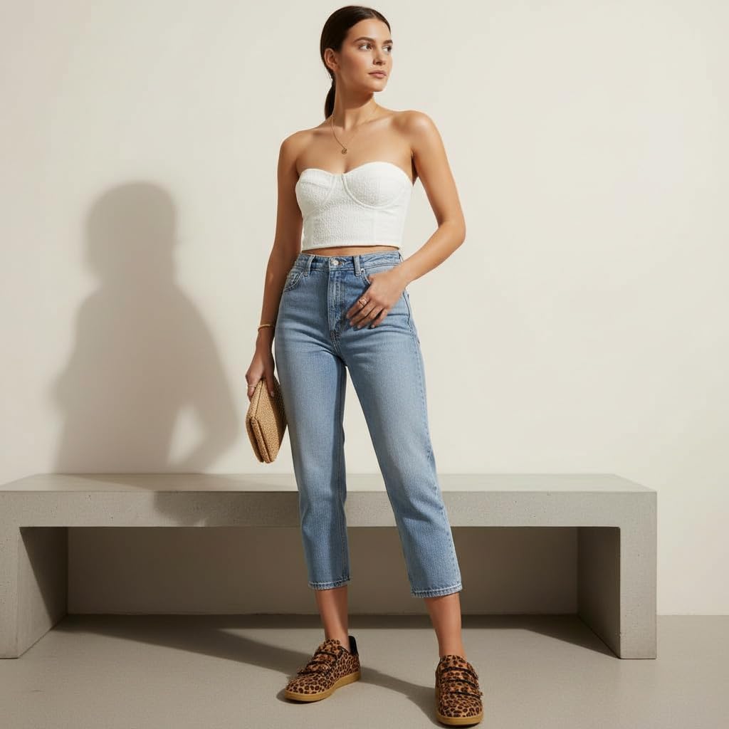 CUSHIONAIRE Bastion Vegan Hair Calf Leopard Print Casual Hook and Loop Closure Womens Sneakers – Lightweight Comfort with Non-Slip Rubber Sole - Image 8