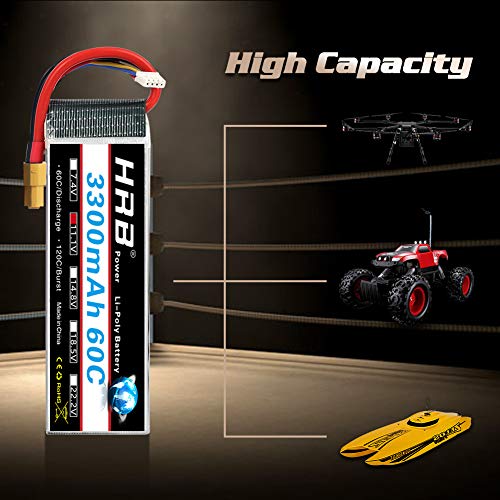 HRB 3S LiPo Battery 3300mAh 11.1V A+ Grade RC Lipo 60C XT60 Plug for RC Car Truck Truggy Airplane UAV Drone FPV Glider Quadcopter Racing Models - Image 4