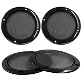 Unlorspy 4pcs Black Round Speaker Grills Cover 3 Inch Car Speaker Covers Metal Mesh Speaker Grille Replacement with Screws for Car